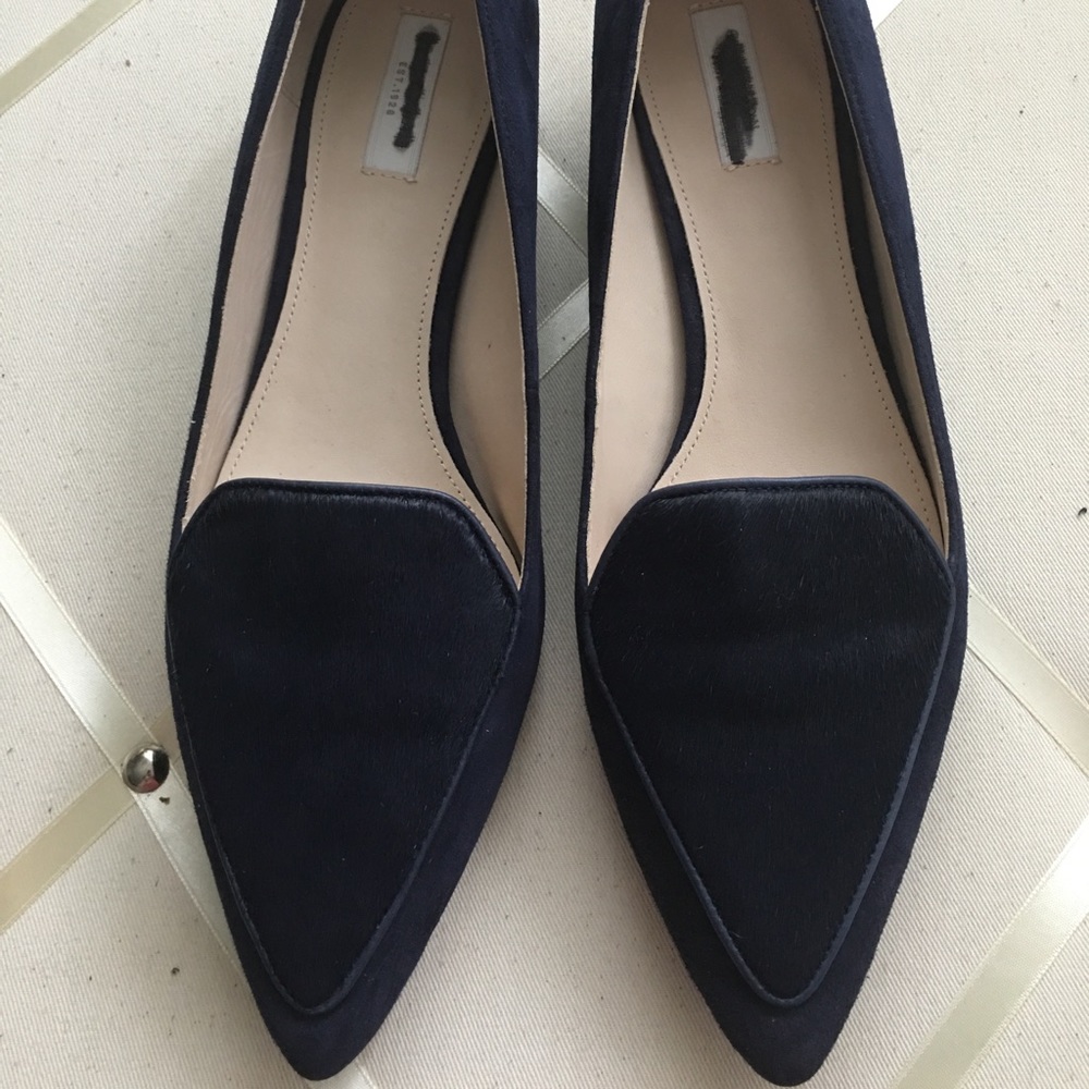 Navy Blue Cole Haan ‘Dellora’ Flats Pointed Toe